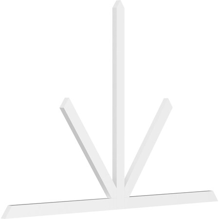 Ekena Millwork Saratoga Architectural Grade PVC Gable Bracket, 108"W x 72"H x 2"D x 4"F, 16/12 Pitch GBP108X72X0204SAR00
